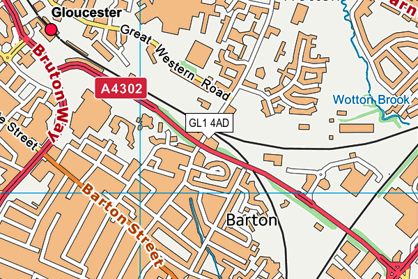 GL1 4AD map - OS VectorMap District (Ordnance Survey)