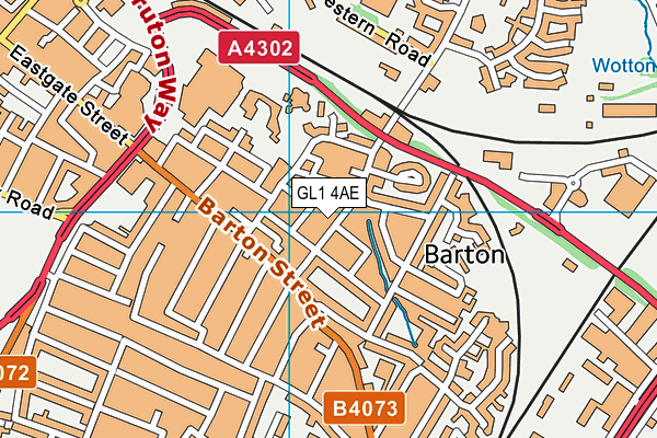 GL1 4AE map - OS VectorMap District (Ordnance Survey)