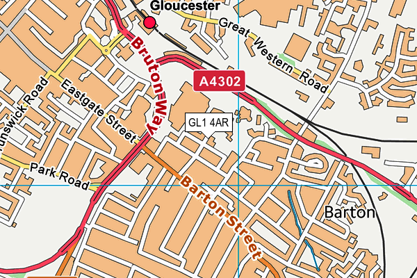 GL1 4AR map - OS VectorMap District (Ordnance Survey)