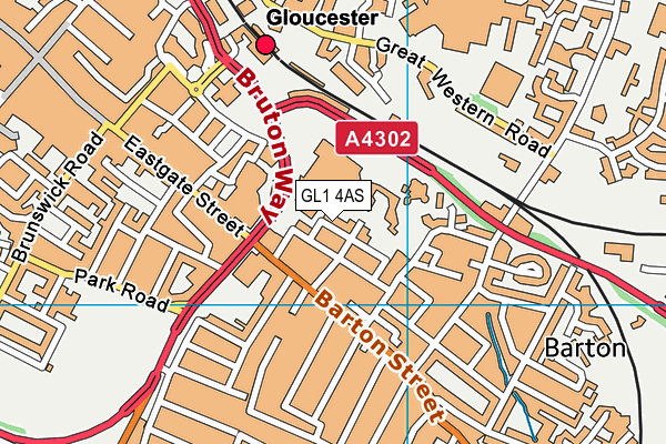 GL1 4AS map - OS VectorMap District (Ordnance Survey)