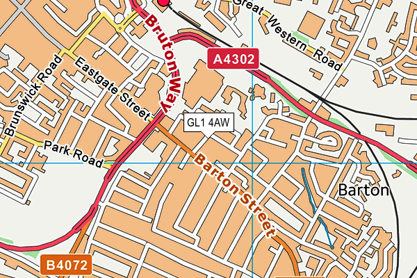 Widden Primary School map (GL1 4AW) - OS VectorMap District (Ordnance Survey)