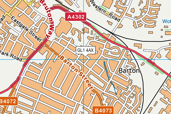 GL1 4AX map - OS VectorMap District (Ordnance Survey)