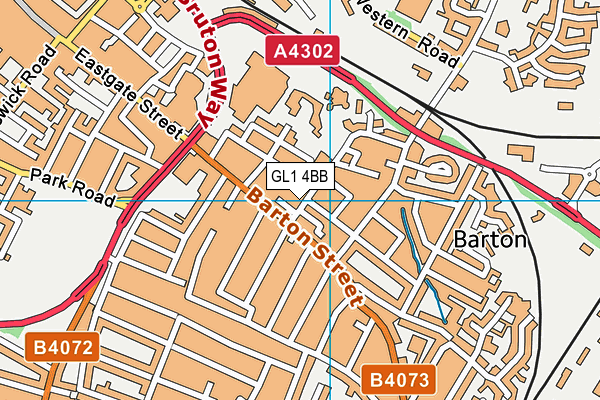 GL1 4BB map - OS VectorMap District (Ordnance Survey)