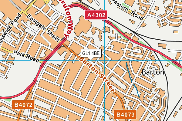 GL1 4BE map - OS VectorMap District (Ordnance Survey)