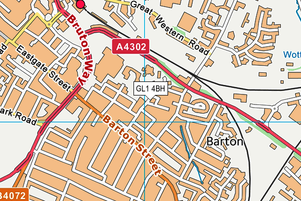 GL1 4BH map - OS VectorMap District (Ordnance Survey)