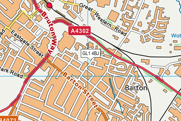 GL1 4BJ map - OS VectorMap District (Ordnance Survey)