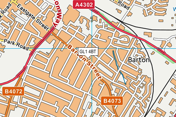 GL1 4BT map - OS VectorMap District (Ordnance Survey)
