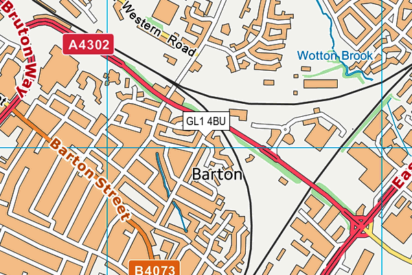 GL1 4BU map - OS VectorMap District (Ordnance Survey)