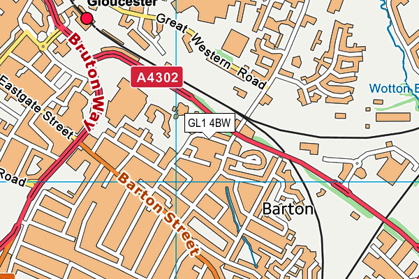 GL1 4BW map - OS VectorMap District (Ordnance Survey)