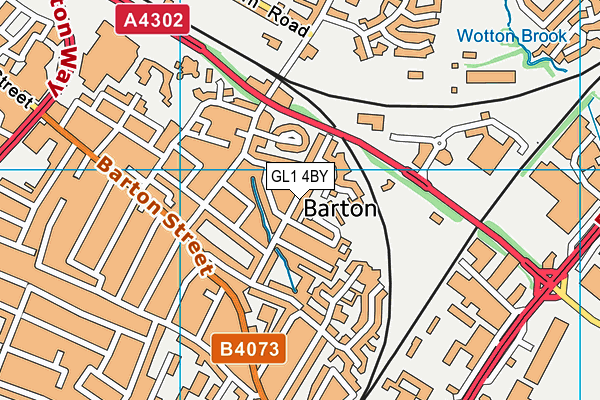 GL1 4BY map - OS VectorMap District (Ordnance Survey)