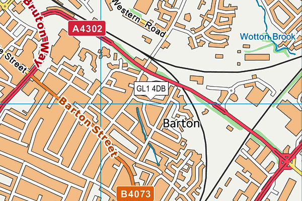 GL1 4DB map - OS VectorMap District (Ordnance Survey)