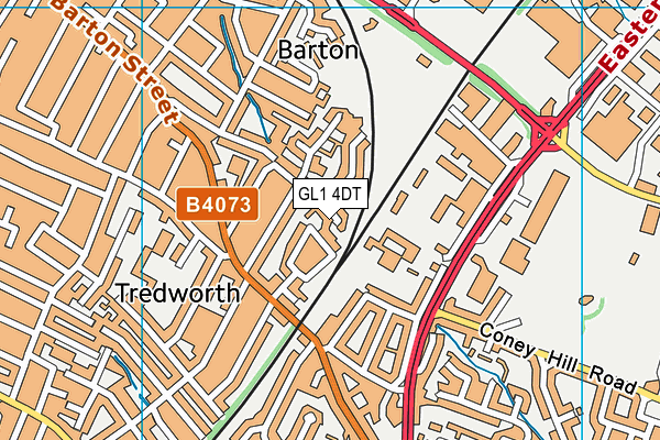 GL1 4DT map - OS VectorMap District (Ordnance Survey)