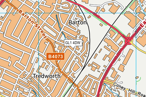 GL1 4DW map - OS VectorMap District (Ordnance Survey)