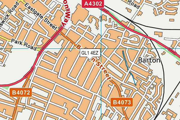 GL1 4EZ map - OS VectorMap District (Ordnance Survey)