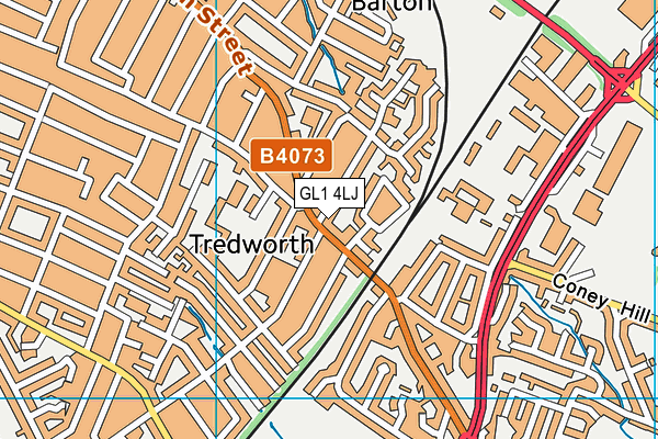 GL1 4LJ map - OS VectorMap District (Ordnance Survey)