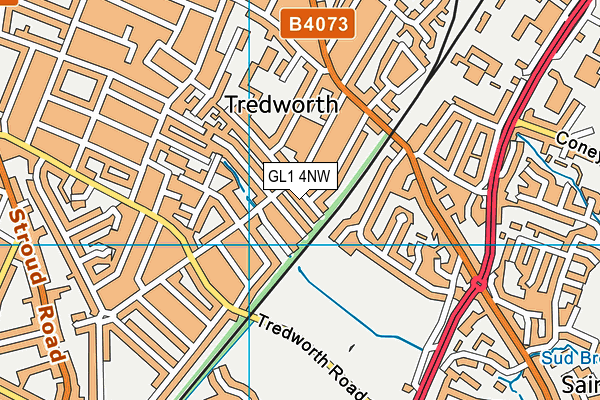 GL1 4NW map - OS VectorMap District (Ordnance Survey)