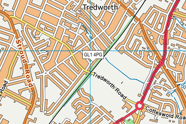 GL1 4PG map - OS VectorMap District (Ordnance Survey)