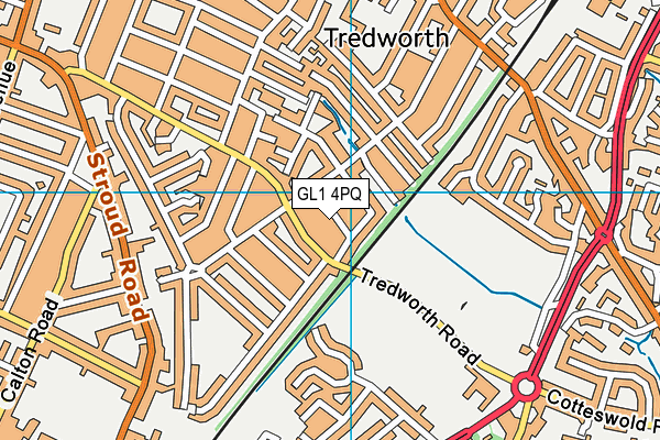 GL1 4PQ map - OS VectorMap District (Ordnance Survey)