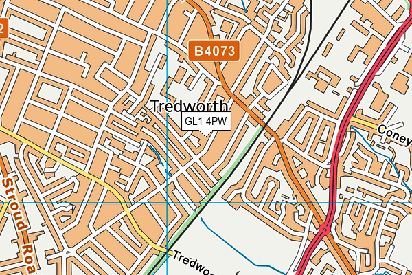GL1 4PW map - OS VectorMap District (Ordnance Survey)