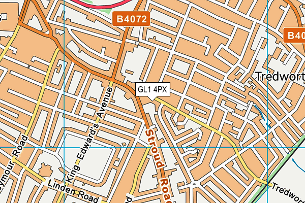 GL1 4PX map - OS VectorMap District (Ordnance Survey)