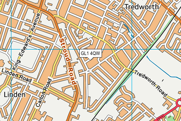 GL1 4QW map - OS VectorMap District (Ordnance Survey)