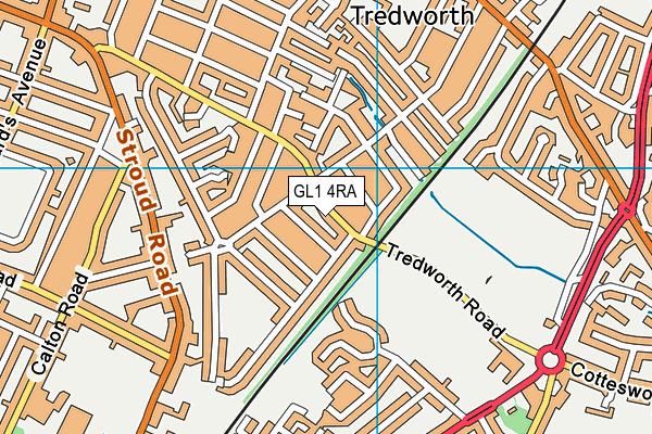 GL1 4RA map - OS VectorMap District (Ordnance Survey)