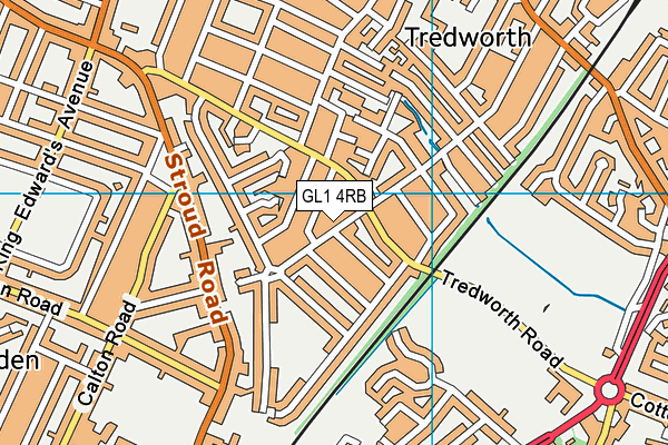 GL1 4RB map - OS VectorMap District (Ordnance Survey)