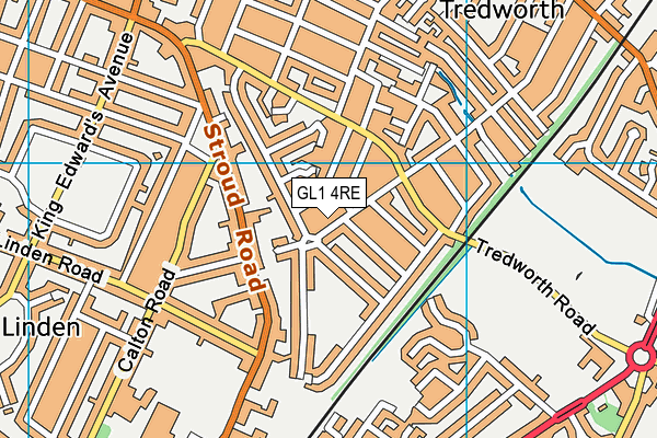 GL1 4RE map - OS VectorMap District (Ordnance Survey)