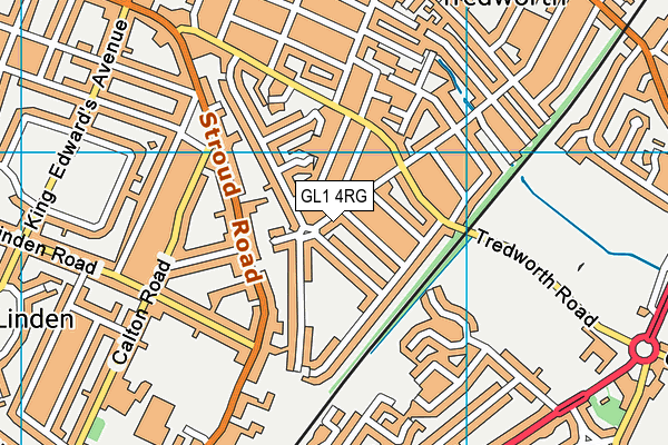 GL1 4RG map - OS VectorMap District (Ordnance Survey)