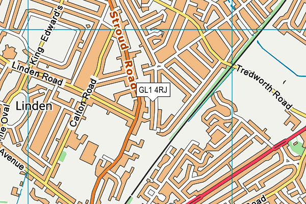 GL1 4RJ map - OS VectorMap District (Ordnance Survey)