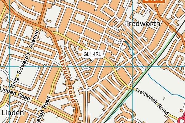 GL1 4RL map - OS VectorMap District (Ordnance Survey)