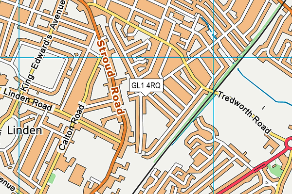 GL1 4RQ map - OS VectorMap District (Ordnance Survey)