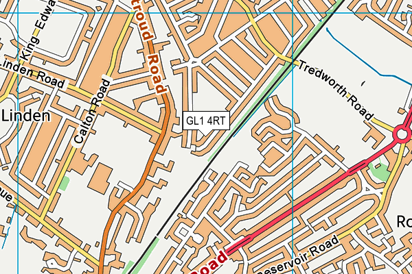 GL1 4RT map - OS VectorMap District (Ordnance Survey)