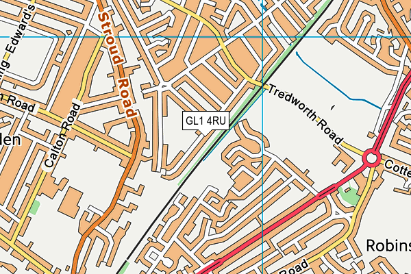 GL1 4RU map - OS VectorMap District (Ordnance Survey)