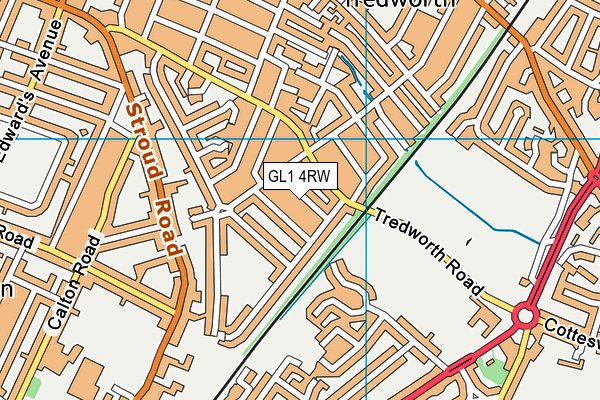 GL1 4RW map - OS VectorMap District (Ordnance Survey)