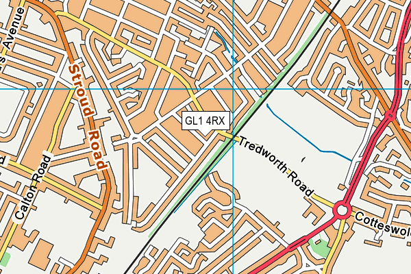 GL1 4RX map - OS VectorMap District (Ordnance Survey)