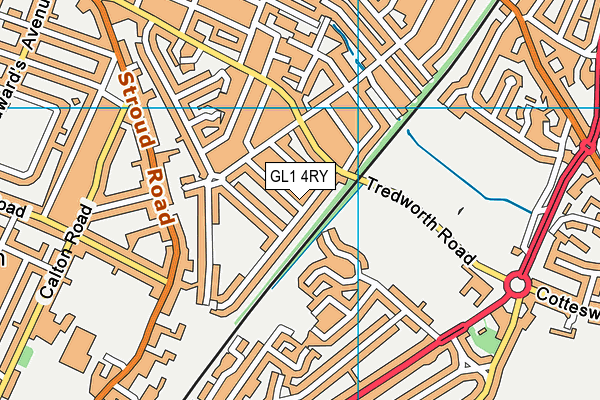 GL1 4RY map - OS VectorMap District (Ordnance Survey)