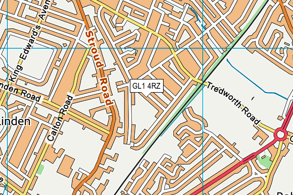 GL1 4RZ map - OS VectorMap District (Ordnance Survey)