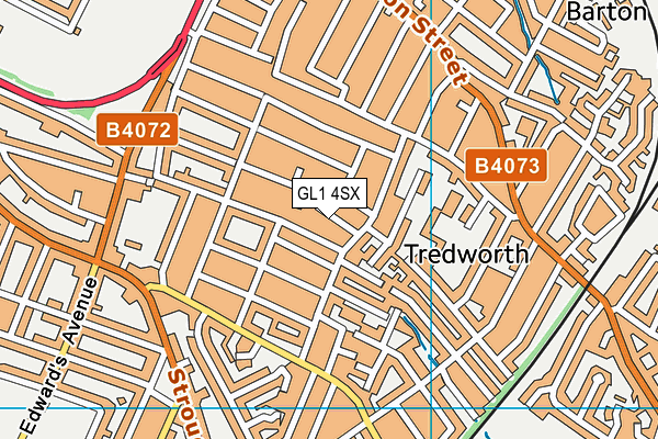 GL1 4SX map - OS VectorMap District (Ordnance Survey)