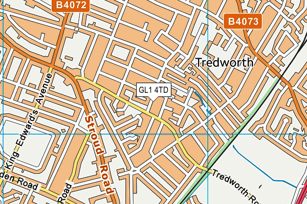 GL1 4TD map - OS VectorMap District (Ordnance Survey)