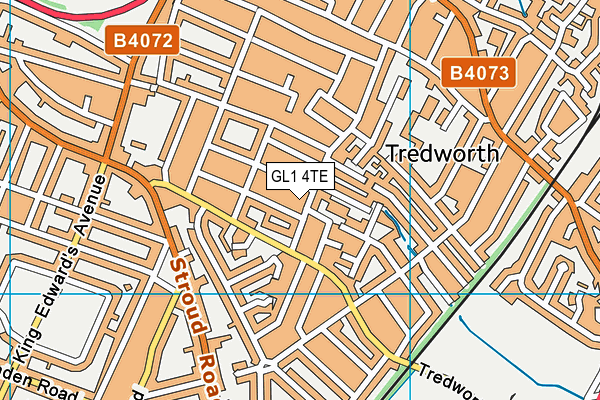 GL1 4TE map - OS VectorMap District (Ordnance Survey)