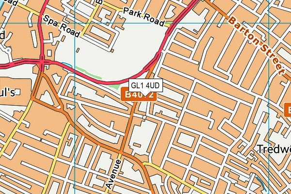 GL1 4UD map - OS VectorMap District (Ordnance Survey)