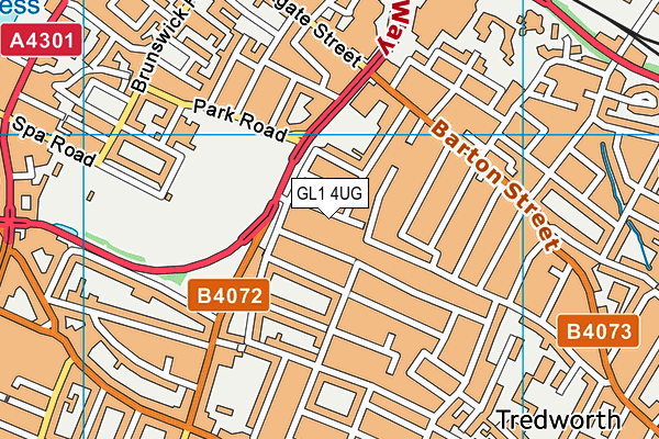 GL1 4UG map - OS VectorMap District (Ordnance Survey)