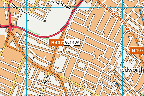 GL1 4UP map - OS VectorMap District (Ordnance Survey)