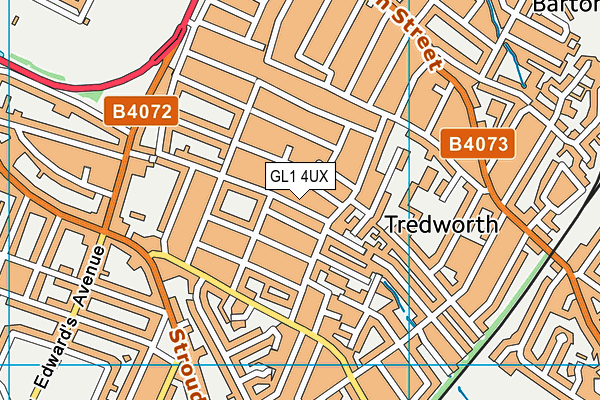 GL1 4UX map - OS VectorMap District (Ordnance Survey)