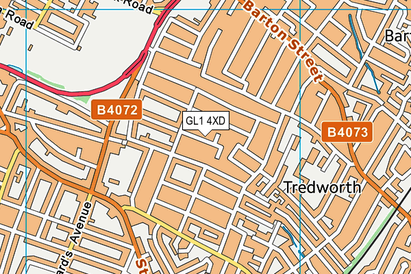 GL1 4XD map - OS VectorMap District (Ordnance Survey)