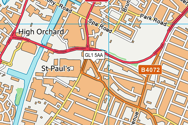 GL1 5AA map - OS VectorMap District (Ordnance Survey)