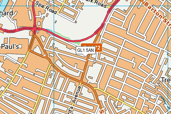 GL1 5AN map - OS VectorMap District (Ordnance Survey)