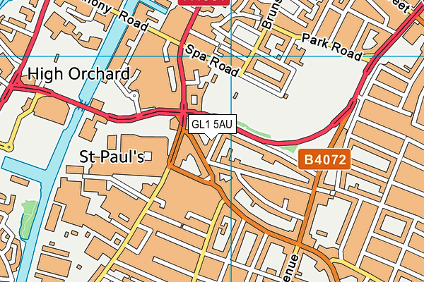 GL1 5AU map - OS VectorMap District (Ordnance Survey)