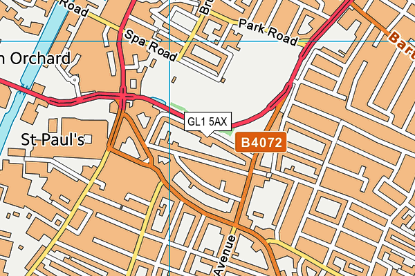 GL1 5AX map - OS VectorMap District (Ordnance Survey)